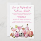 Halloween Girls Night Out | Pink Cocktail Party Einladung (Vorderseite)