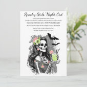 Halloween Girls Night Out | Spooky Cocktail Party Einladung (Stehend Vorderseite)