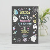 Halloween Girls Party Ghosts Pumpkin Einladung (Stehend Vorderseite)