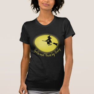 Halloween Girly Flying Hexe Whimsical Vollmond T-Shirt