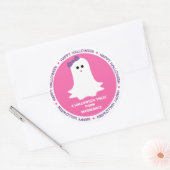 Halloween Girly Ghost Favor Runder Aufkleber (Umschlag)