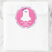 Halloween Girly Ghost Favor Runder Aufkleber (Tasche)