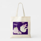 Halloween Girly Ghost Tote Bag - Personalisieren Tragetasche (Rückseite)