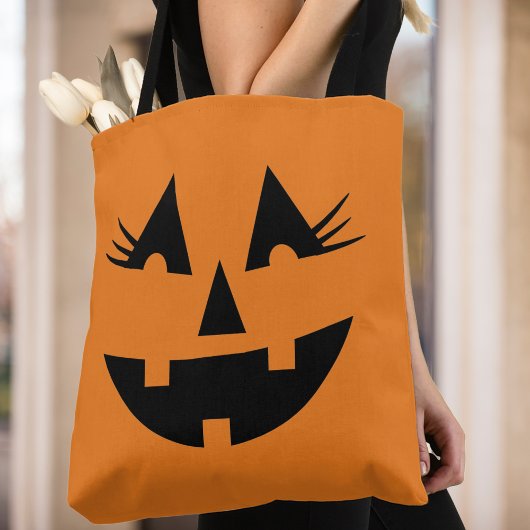Halloween Girly Jack-O-Lantern Pumpkin-Gesicht Tasche