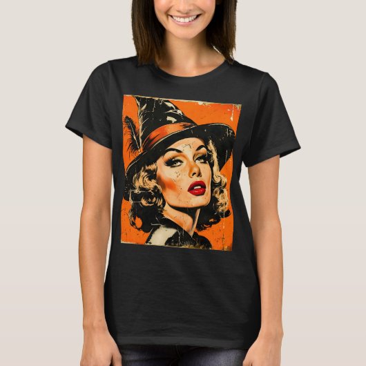 Halloween Glam Hexe T-Shirt (Vorderseite)