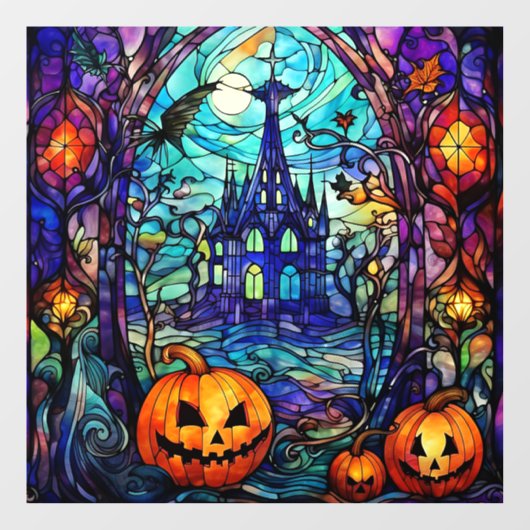 Halloween-Glasfenster Fensteraufkleber (Blatt)