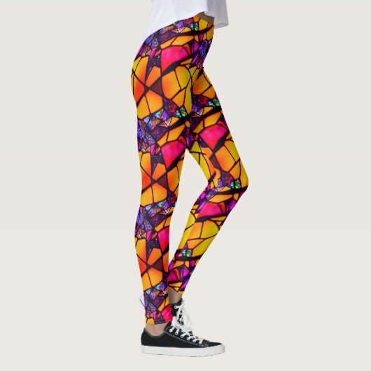 Halloween-Glasmuster-Leggings Leggings (Rechts)