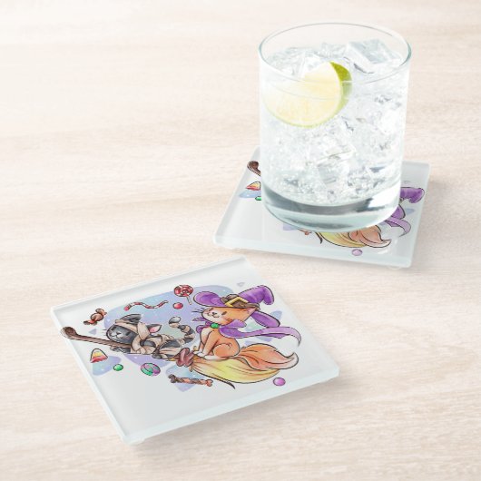 Halloween Glass Untersetzer (Schrägansicht)