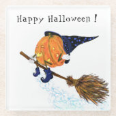Halloween Glass Untersetzer Hexenkürbis (Vorderseite)
