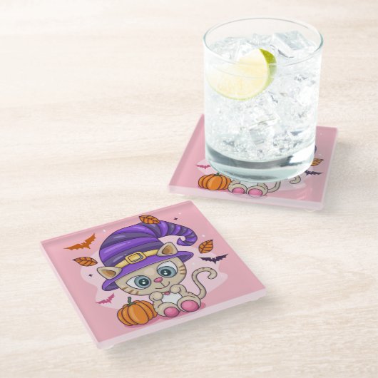 Halloween Glasuntersetzer (Schrägansicht)