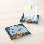Halloween Glasuntersetzer (Schrägansicht)