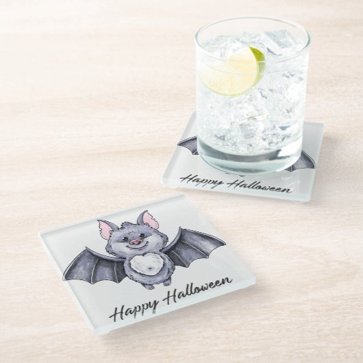 Halloween Glasuntersetzer (Schrägansicht)