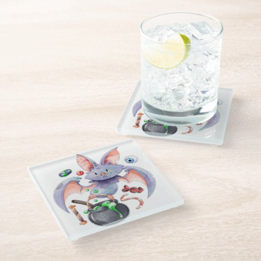 Halloween Glasuntersetzer (Schrägansicht)