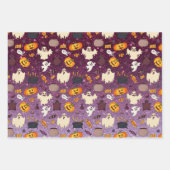 Halloween Glitzer Look Ghosts Pumpkins Bassmuster Geschenkpapier Set (Vorderseite)