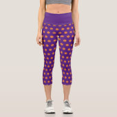 Halloween Glitzer Pumpkin Pattern Capri Leggings (Vorderseite)