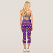 Halloween Glitzer Pumpkin Pattern Capri Leggings (Rückseite)