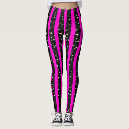Halloween Glitzern Striplinien auf heiß rosa Leggings