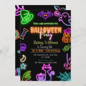 Halloween Glow Dark Neon Einladung (Vorne/Hinten)