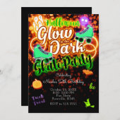 Halloween Glow im Dark Roller Skate Party Einladung (Vorne/Hinten)