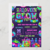 Halloween Glow-Party Einladung (Vorderseite)