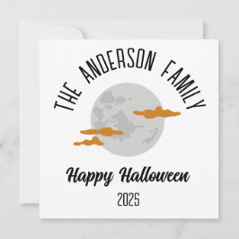 Halloween Glows Full Moon Personalisiert Name Feiertagskarte