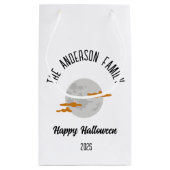 Halloween Glows Full Moon Personalisiert Name Kleine Geschenktüte (Rückseite)