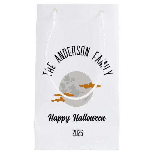 Halloween Glows Full Moon Personalisiert Name Kleine Geschenktüte (Vorderseite)