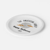 Halloween Glows Full Moon Personalisiert Name Pappteller (Schrägansicht)