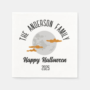 Halloween Glows Full Moon Personalisiert Name Serviette