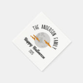 Halloween Glows Full Moon Personalisiert Name Serviette (Ecke)