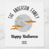 Halloween Glows Full Moon Personalisiert Name Weinetikett (Einzelnes Label)