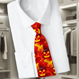 Halloween Glows Pumpkin Herbstlaubs Krawatte