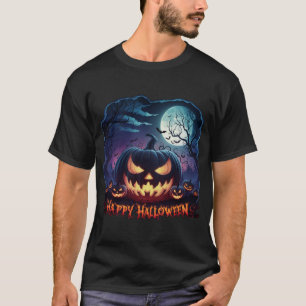 Halloween glühende Kürbislaterne Happy Halloween T-Shirt