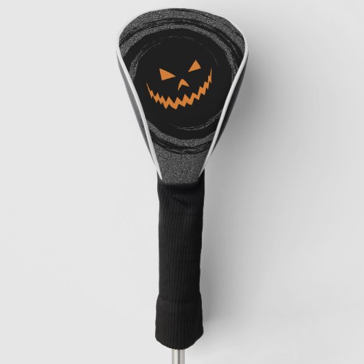Halloween Glühender Jack O'Lantern in einem schwar Golf Headcover (Vorderseite)