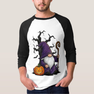 Halloween-Gnom 3/4-Ärmel Raglan-T-Shirt T-Shirt