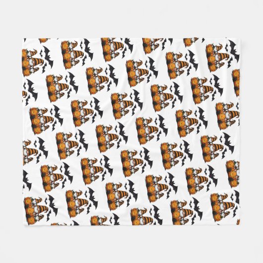 Halloween-Gnom-Flanelldecke Fleecedecke (Vorderseite (Horizontal))