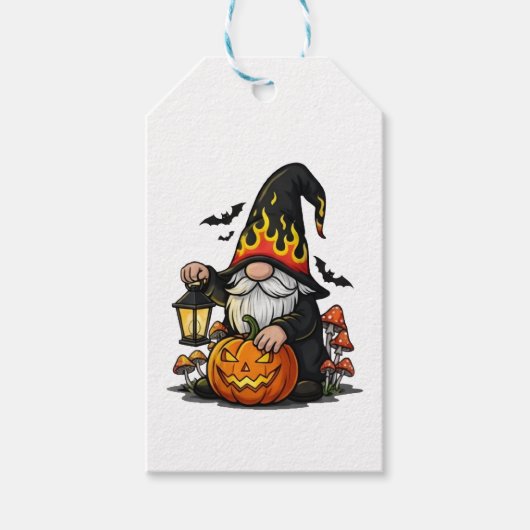 Halloween-Gnom-Geschenkanhänger Geschenkanhänger (Vorderseite)