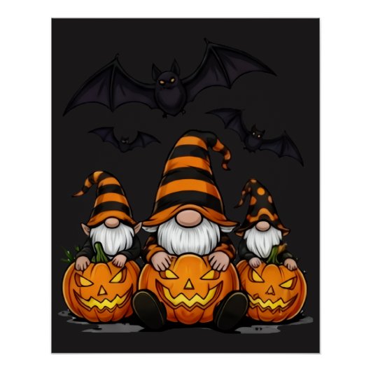 Halloween-Gnom-Glanzposter Poster (Vorderseite)