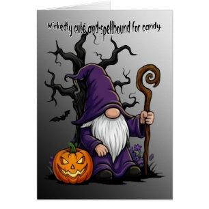 Halloween-Gnom-Grußkarte