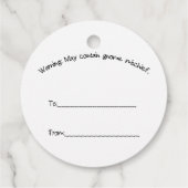 Halloween-Gnom-Gunstbeweise-Tags Geschenkanhänger (Rückseite)