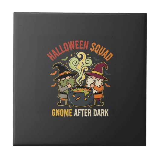 Halloween-Gnom-Mitternachtsstreich Fliese (Vorderseite)