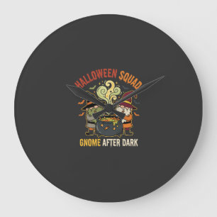 Halloween-Gnom-Mitternachtsstreich Große Wanduhr
