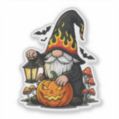 Halloween-Gnom-Sticker Aufkleber (Vorderseite)