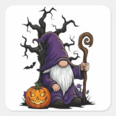 Halloween-Gnom-Sticker Quadratischer Aufkleber (Vorderseite)