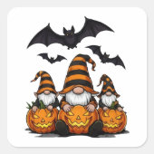 Halloween-Gnom-Sticker Quadratischer Aufkleber (Vorderseite)