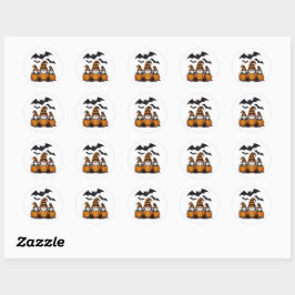 Halloween-Gnom-Sticker Runder Aufkleber