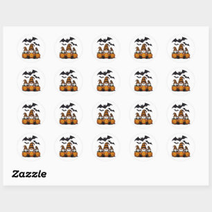 Halloween-Gnom-Sticker Runder Aufkleber