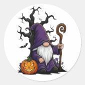 Halloween-Gnom-Sticker Runder Aufkleber (Vorderseite)