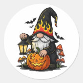 Halloween-Gnom-Sticker Runder Aufkleber (Vorderseite)