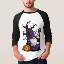 Halloween Gnome 3/4 Sleeve Raglan T-Shirt